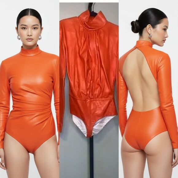 Sportmax Other - Sportmax Regno Lamb Leather Bodysuit – Size 40 (US 4-6)
